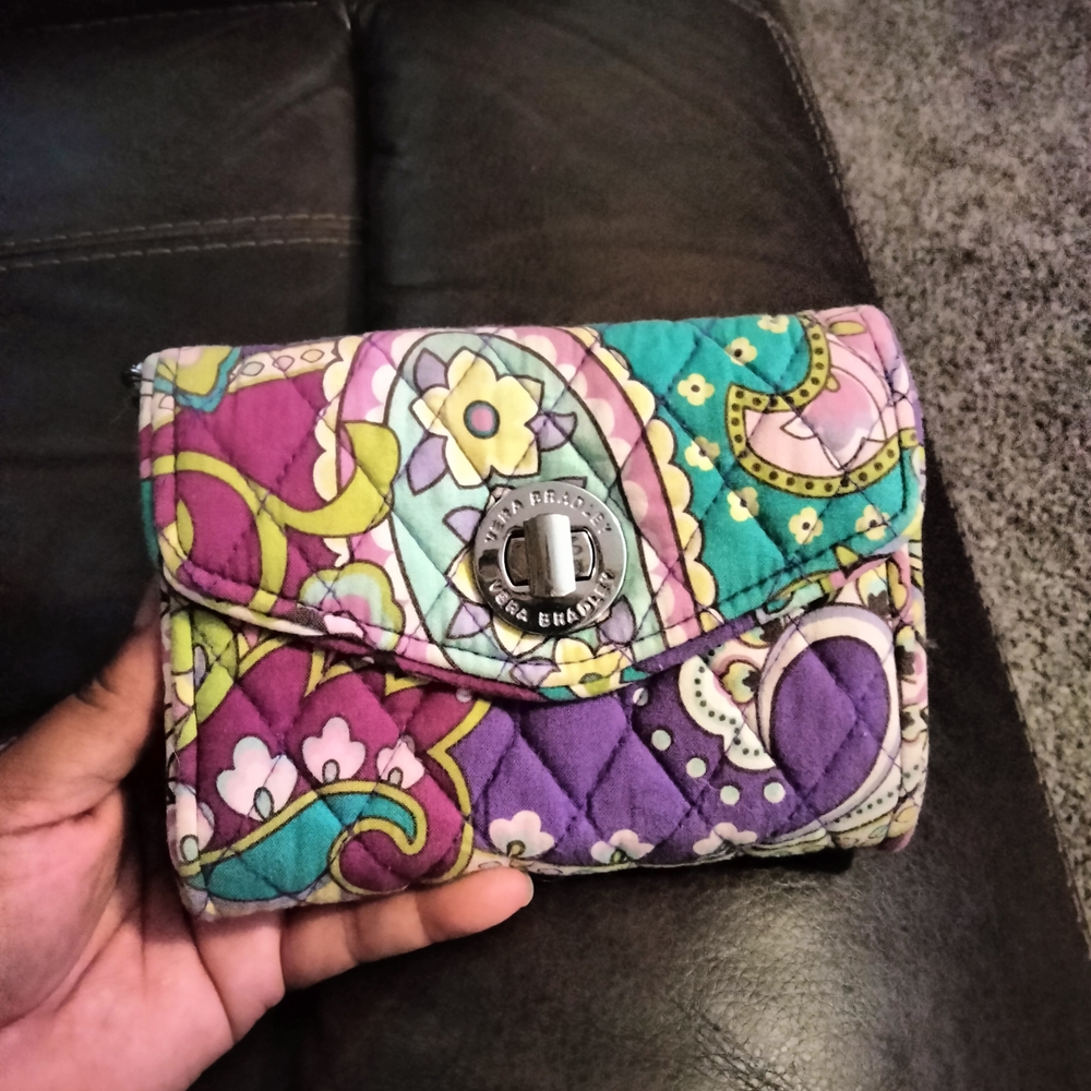 Vera Bradley Floral Quilted Wallet with Turn-Lock